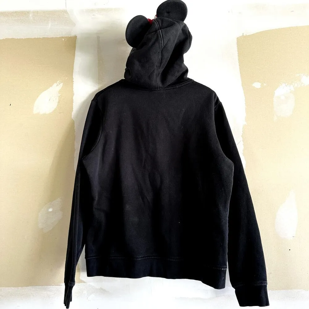 Disney Parks Minnie Mouse Zip Up Hoodie Jacket Polka Dots Lined Cotton Black XL - Image 5