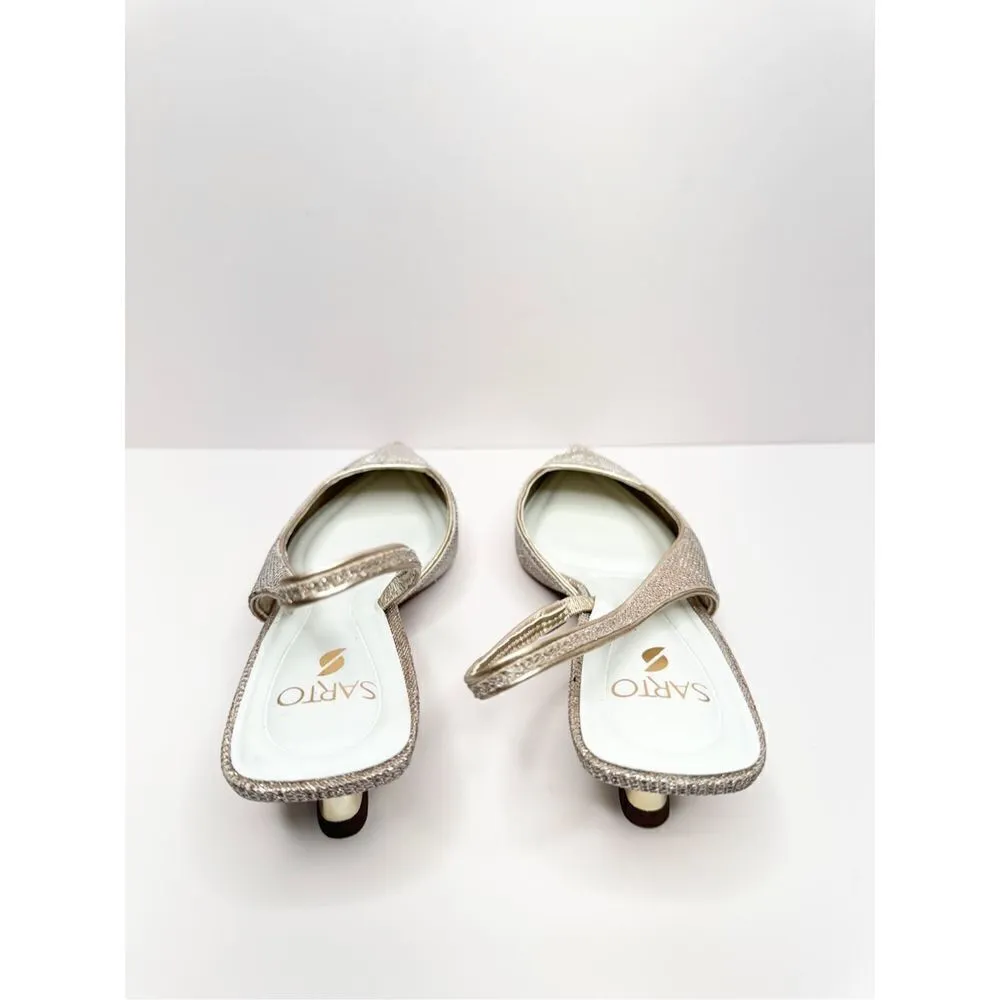 Franco Sarto Pumps Women’s Size 5.5 Gold Slingback Pointed Toe Dress Shoes - Image 4