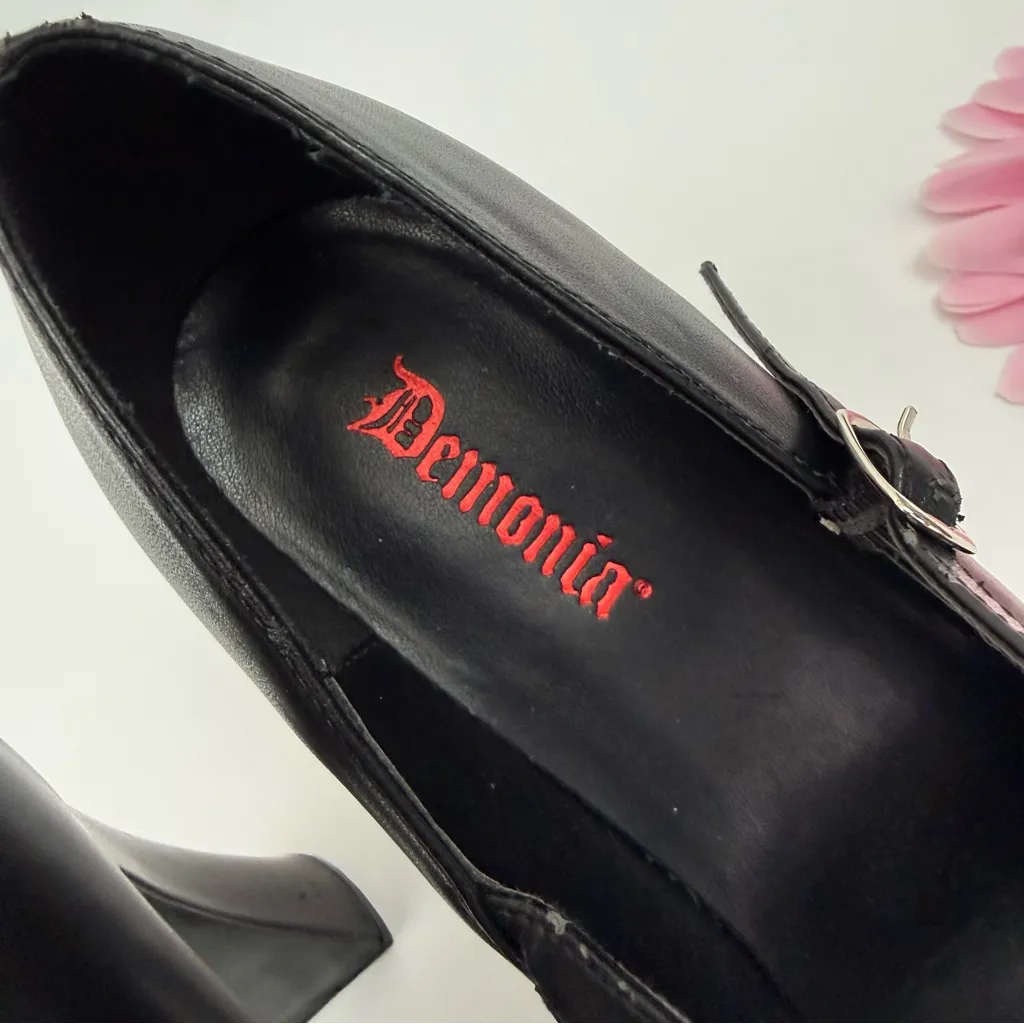 Demonia Dolly-50 Mary Jane Platform Heels Black Vegan Leather Goth Grunge Punk - Image 9