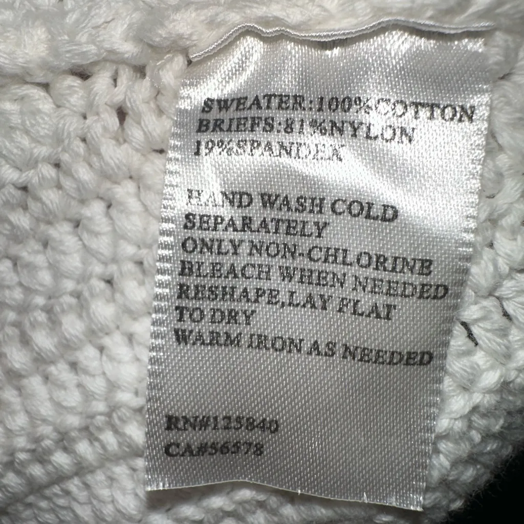 Intermix White Crochet Halter Tie Neck Bodysuit‎ EUC Size S - Image 6