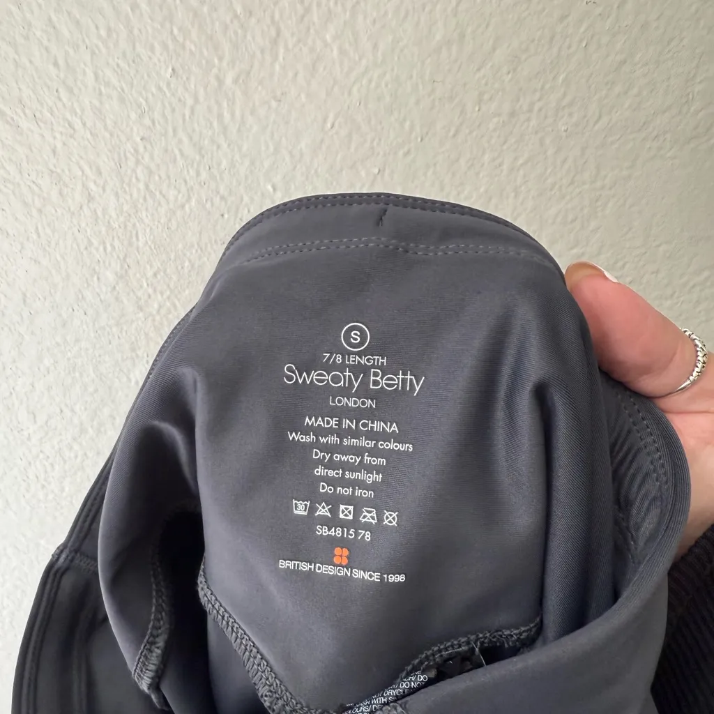 Sweaty Betty 7/8 Grey High Waisted Legging Size S Athletic Running Yoga Hiking - Image 6