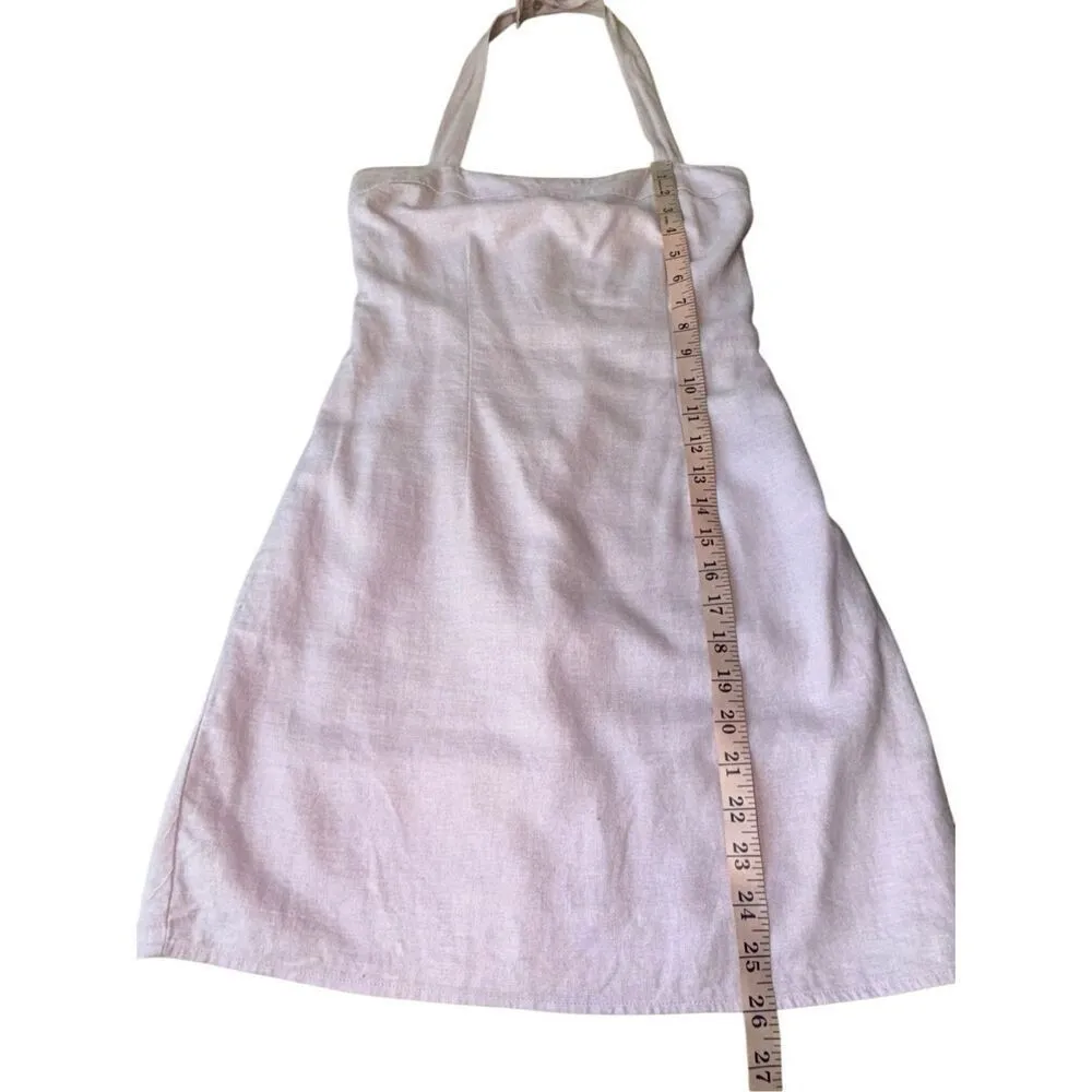 Abercrombie & Fitch Pink Linen Blend Halter Top Mini Dress Size S - Image 11
