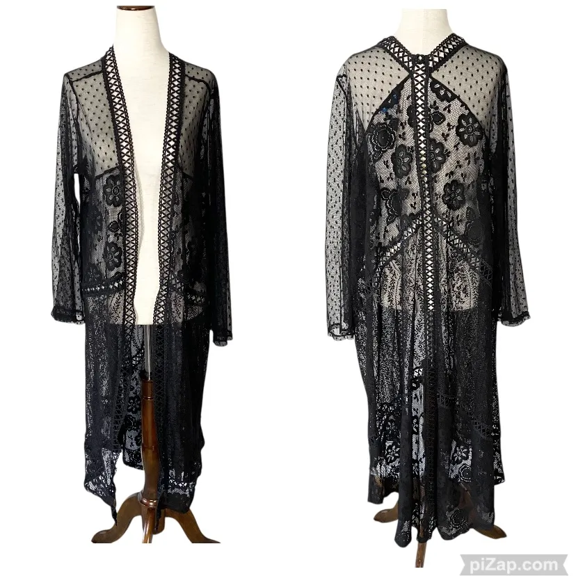 BOUTIQUE Embroidered Lace Kimono Duster Top - Image 2