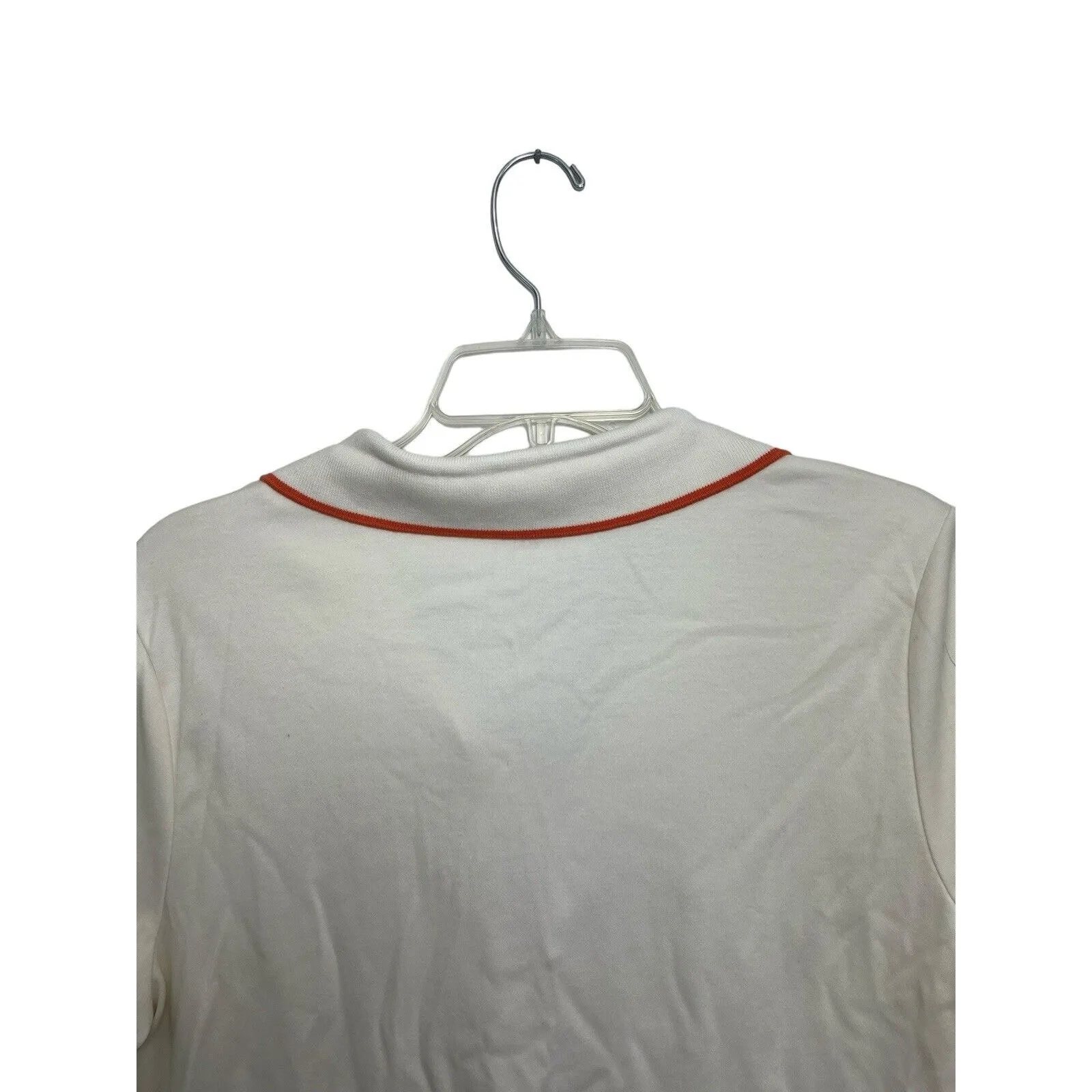 Lands' End Polo Shirt Womens Large Bird White Orange Cotton Preppy Whimsical - Image 6