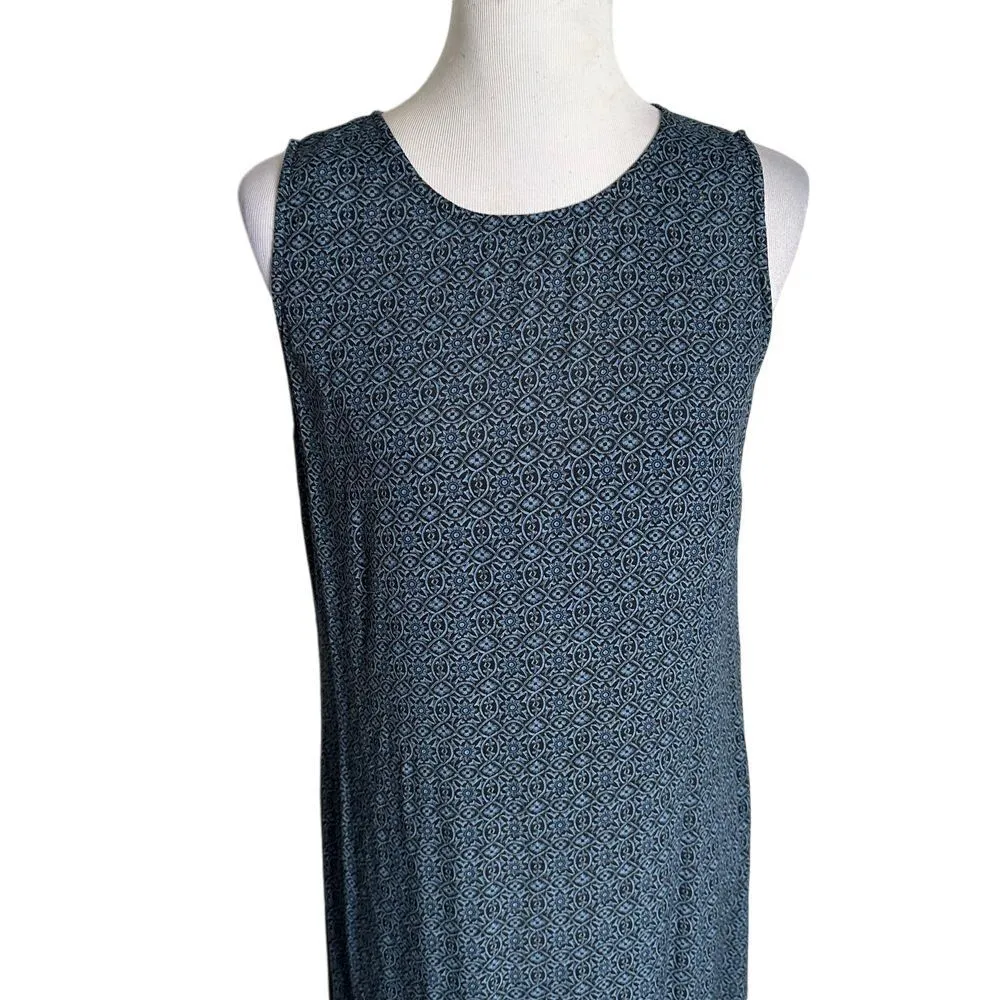 Old Navy Womens‎ Y2K Floral Maxi Dress Size 10 Blue Hippie Cottage Modest - Image 5