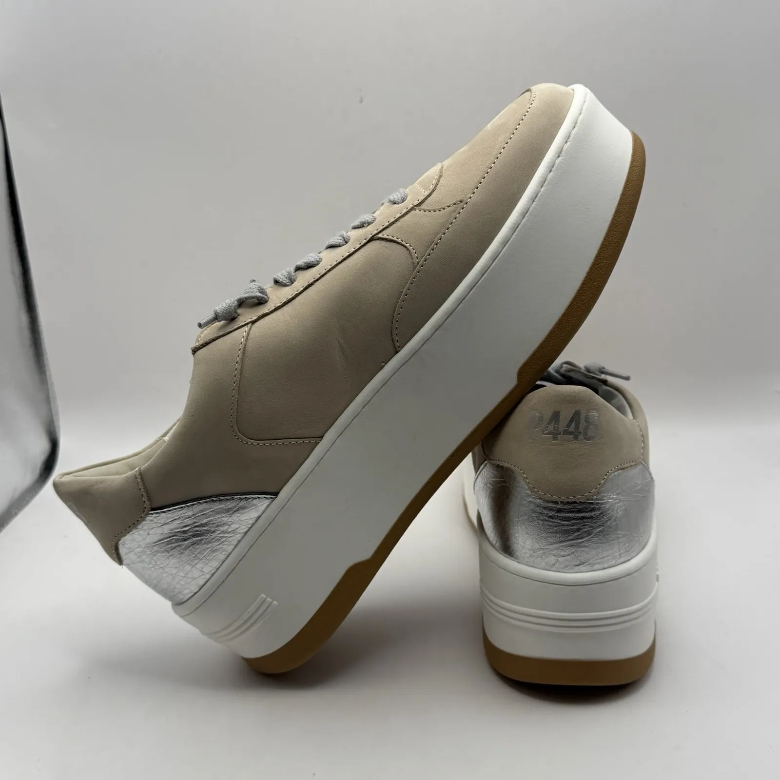 P448 Women's Empire Neutral Platform Sneakers Lace Up EU 40 Streetwear Size 9 - Image 7