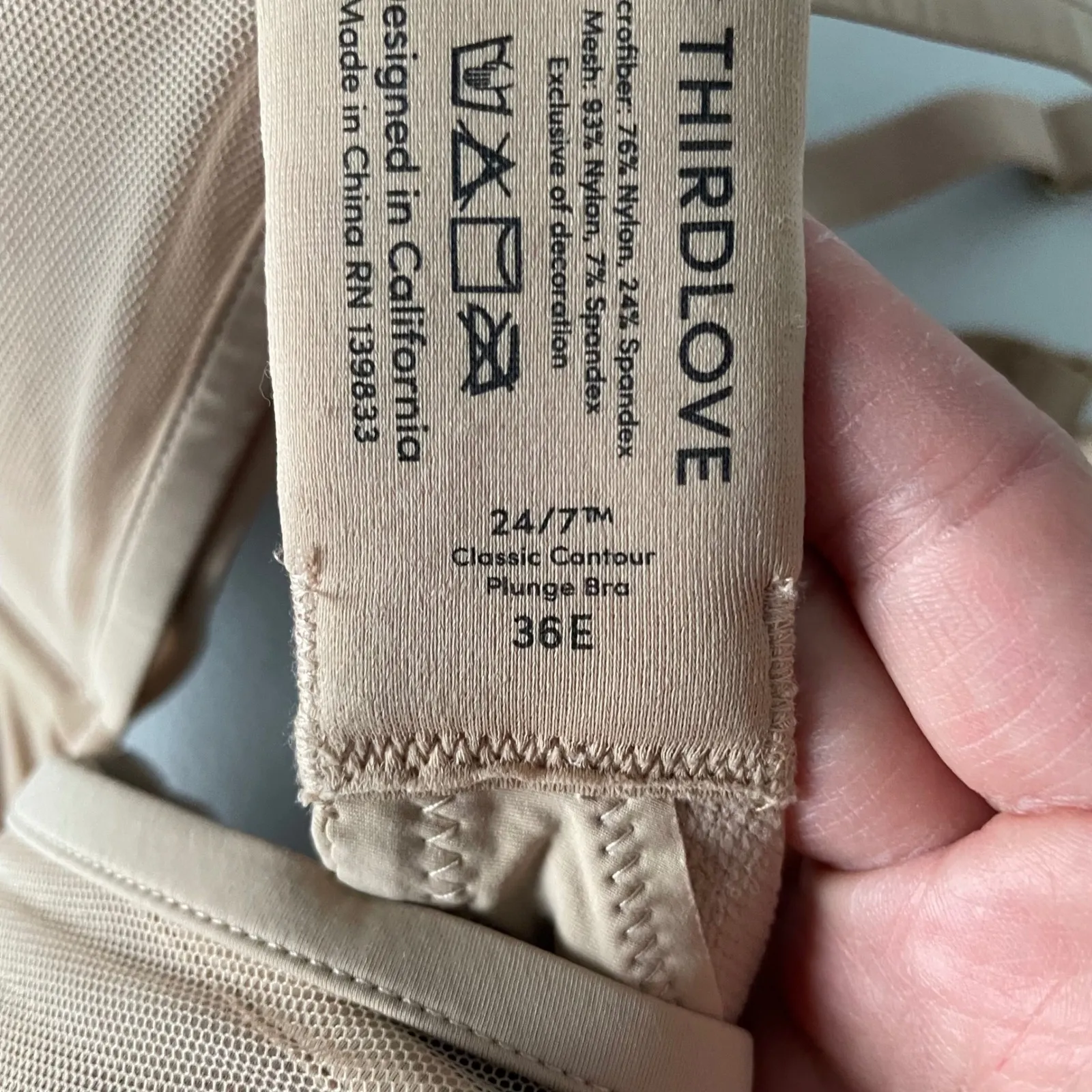 Thirdlove 24/7 Classic Contour Plunge Bra Nude Tan Color Size Women's 36E - Image 9