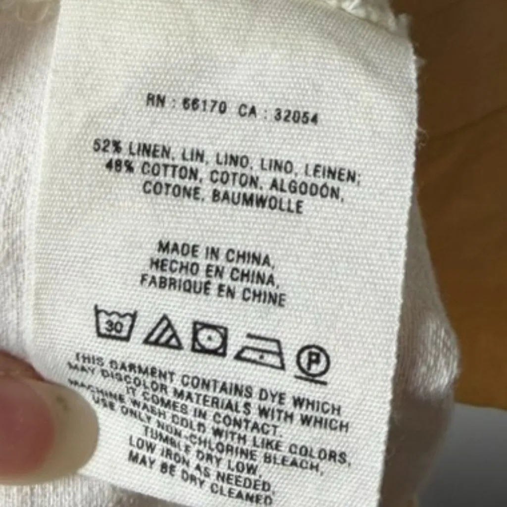 Anthropologie Pilcro and The Letterpress White Linen Cotton Pants Women's 6 - Image 9