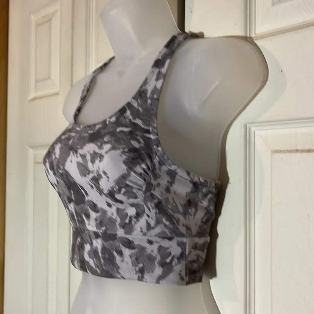 Gaiam Army Green Camo Camouflage Racerback Crop Top Sports Bra XS - Image 4