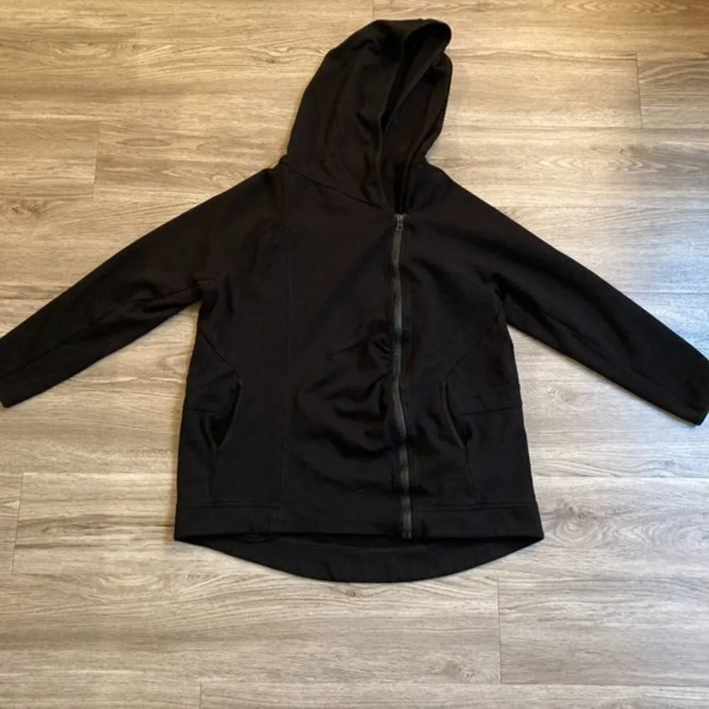 Nom Maternity Black Rainier Fleece Lined Zip Hoodie Size L - Image 2