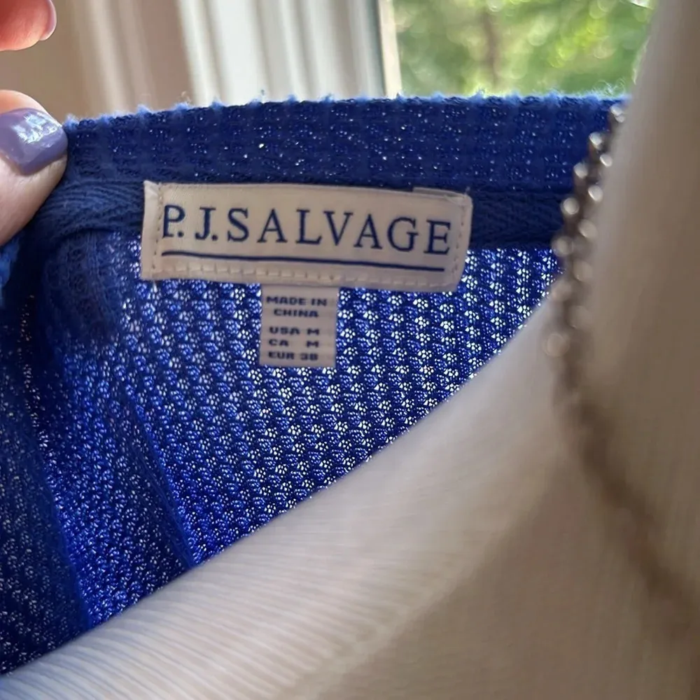 Super Comfy P.J. Salvage Waffle Knit Pajama Short Set, Size Medium - Image 5