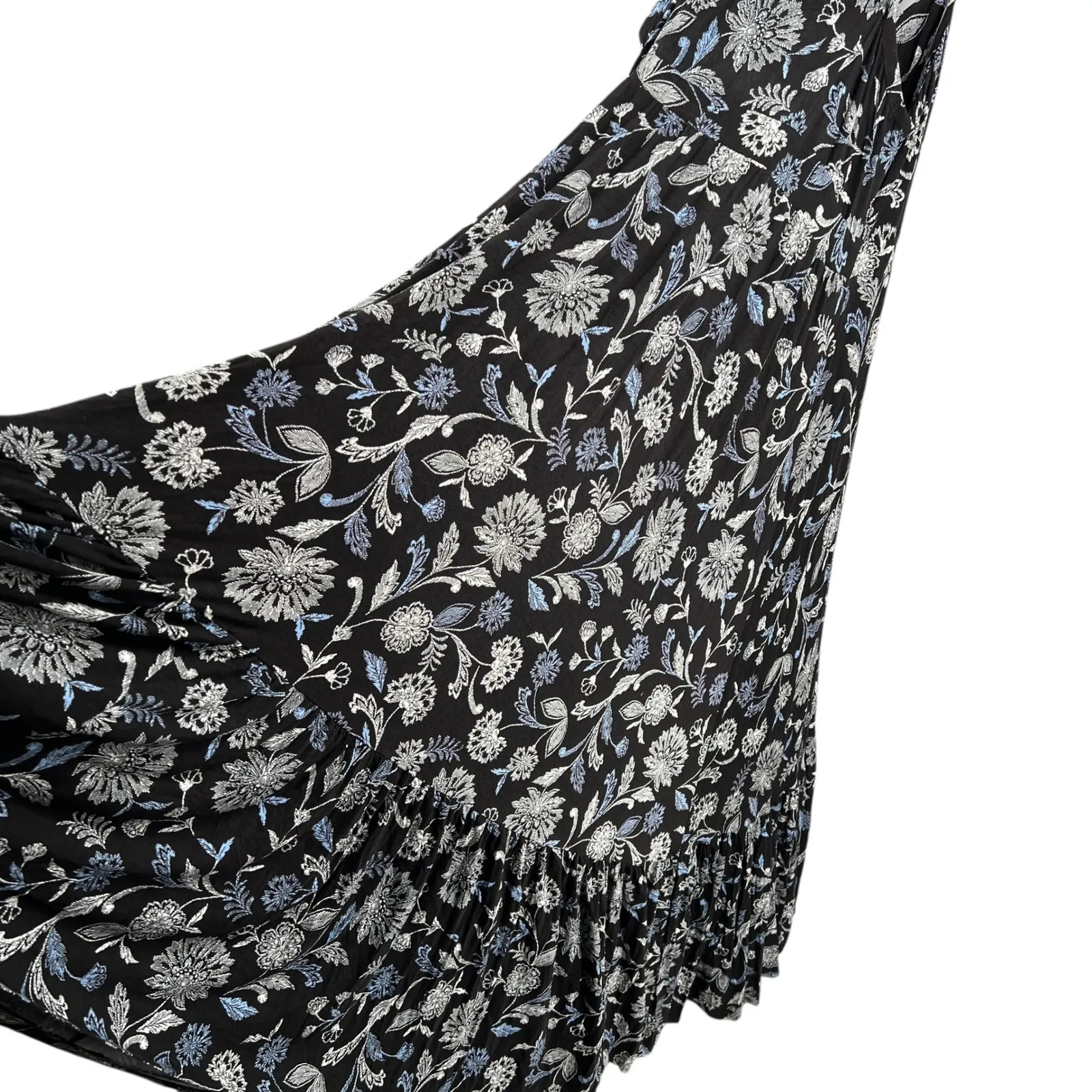 Torrid Black & Blue Floral Stretch Knit Long Maxi Dress 2X - Image 4