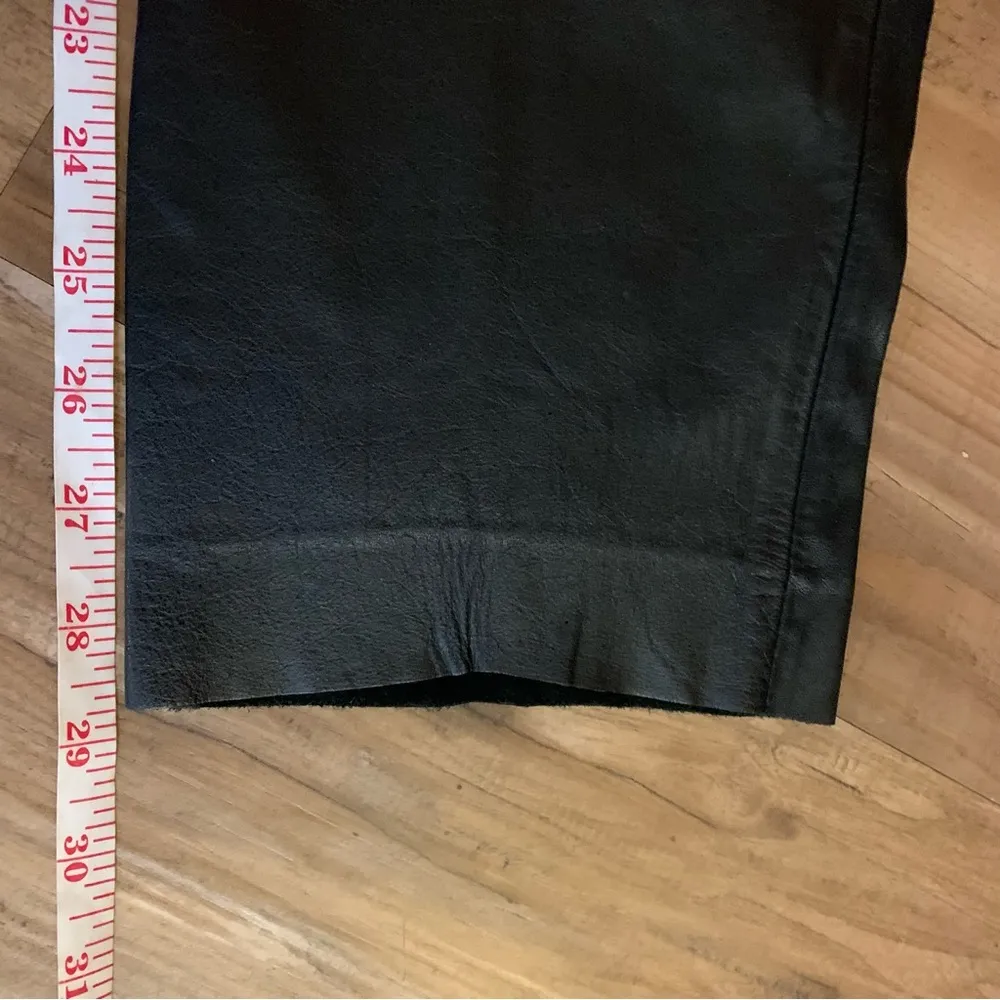 Vintage 80s/90s Peorgee Sport Black Leather High Waist Pants Size 4 26 - Image 8