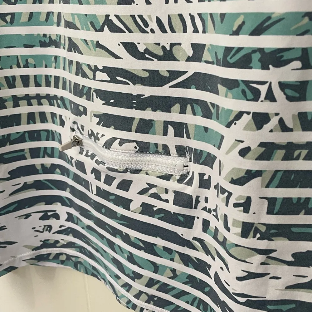 Hang Ten Long Sleeve Sun Shirt Striped Floral Back Zip Pocket ~ Women’s Size M - Image 9