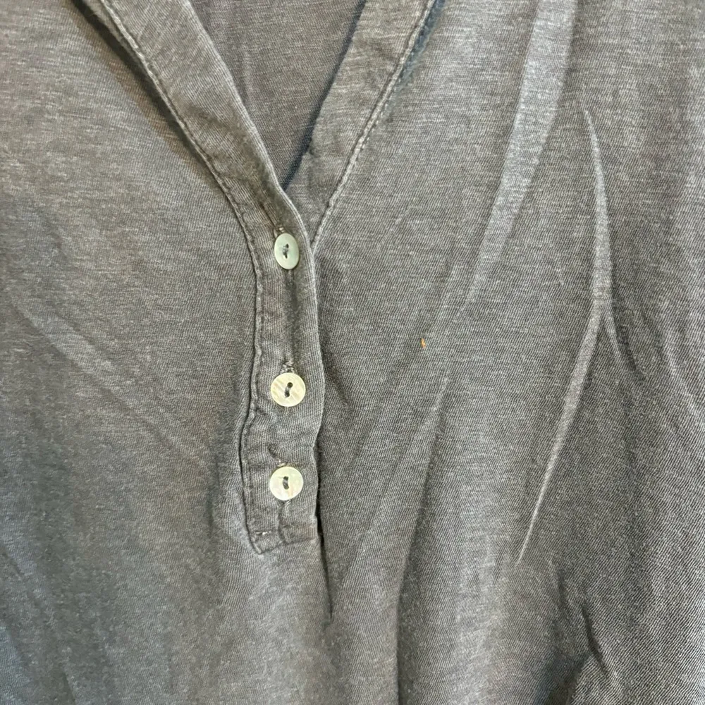 Sundry womens henley pullover puff sleeve ruffle neck top gray 1 small - Image 4