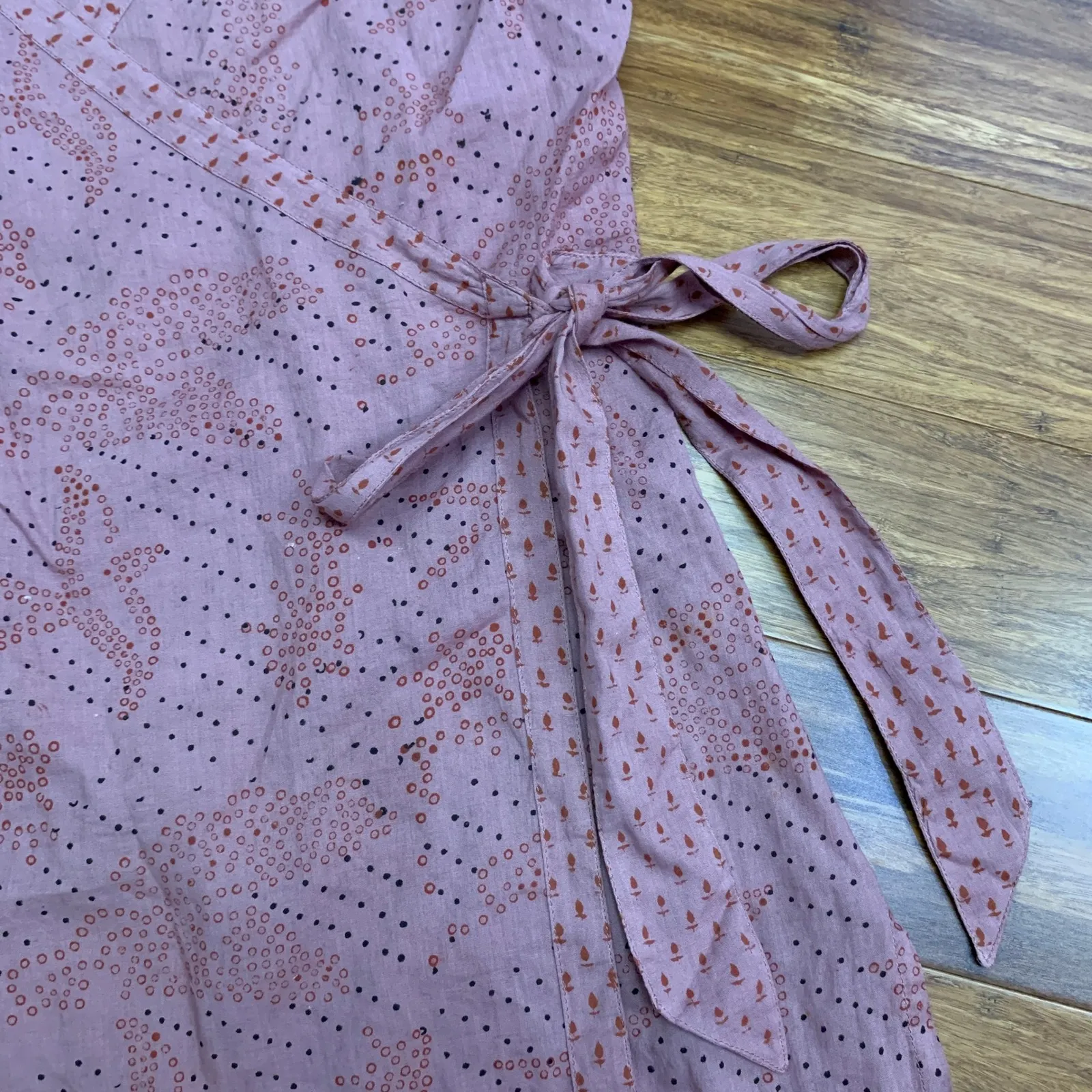 Soma Organic Cotton Wrap Top Pink Sleeveless‎ Summer Casual Lightweight Size XS - Image 3