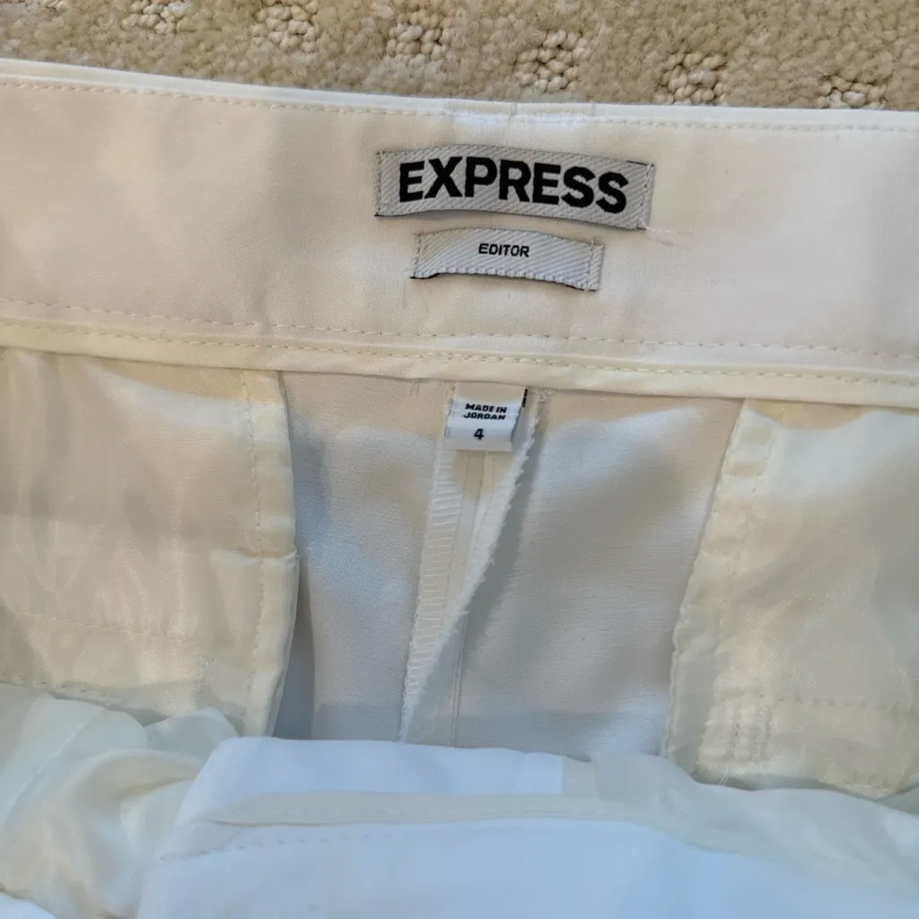 Express Editor White Dress Pants Women’s Size 4 Straight Leg Trouser - Image 4