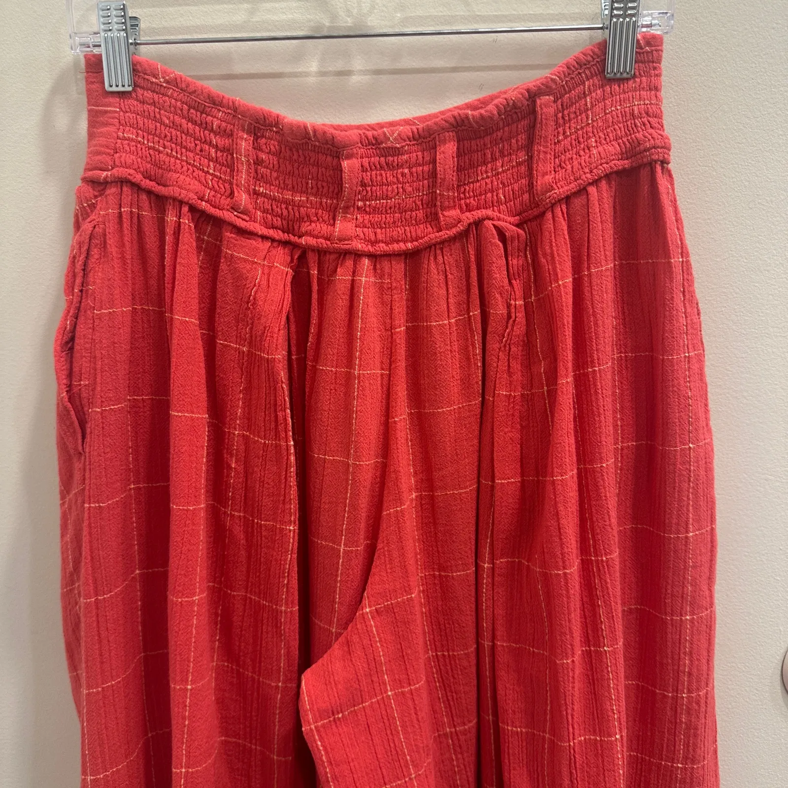 Free People Lunar Cove Wide Leg Pants Red Combo NWT Boho Lagenlook Fairy Small - Image 7