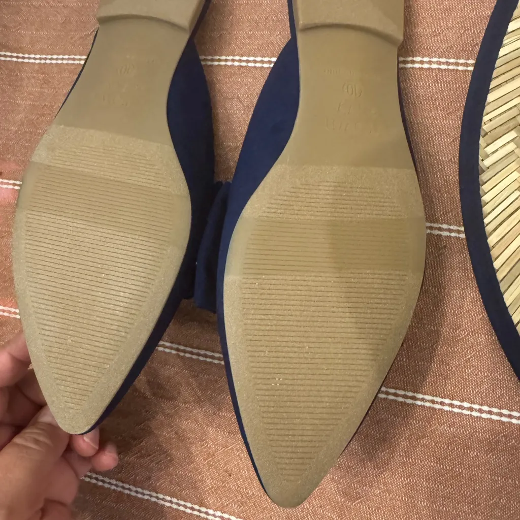 Crown & Ivy Navy Bow Mules - Image 5