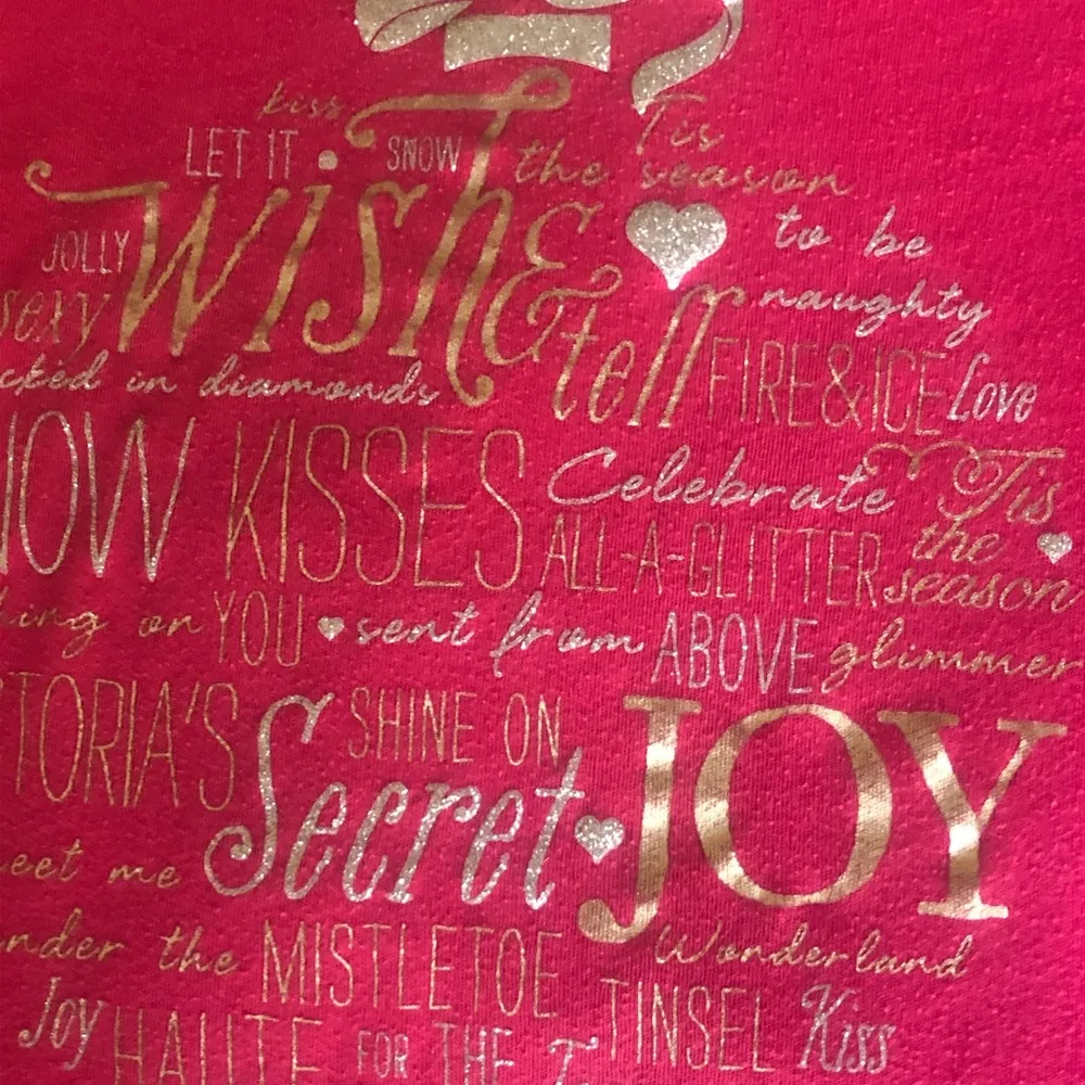 Victoria’s Secret Holiday Reddish Pink Sleep Shirt L - Image 3