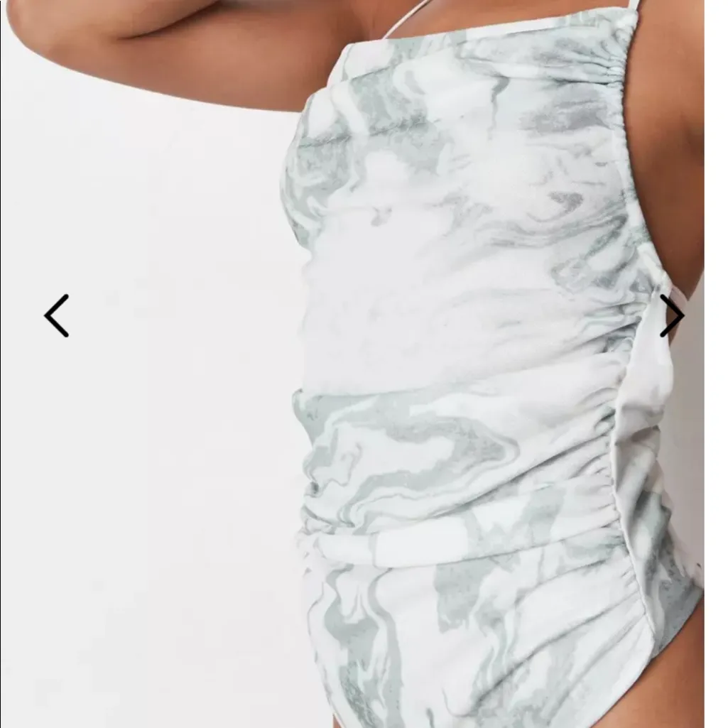 Missguided slinky ruched print halter top bodysuit - Image 3