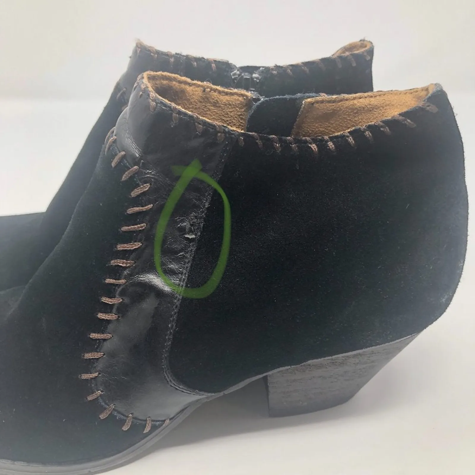 BC Women's Suede Black Ankle Boots Size 7.5 - Image 8