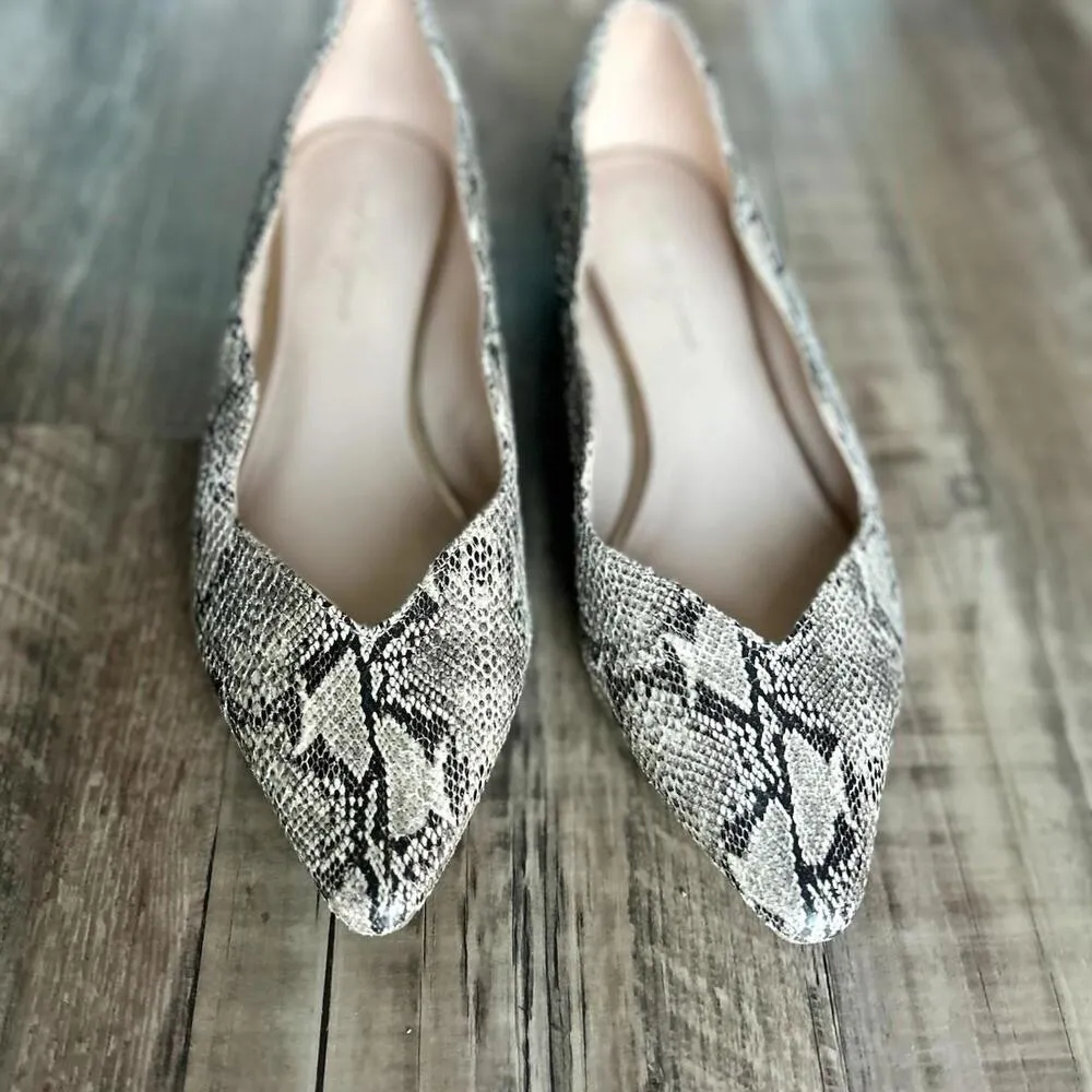 Amelia Grace Womens Norissa Snakeskin Print Nude Pointed Toe Flats Size 9 Us - Image 7