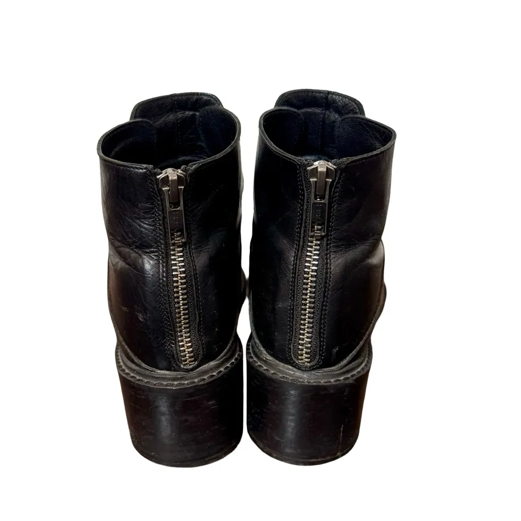 Helmut Lang Schist Envelope Block Heel Calfskin Leather Bootie Ankle Boot Sz:38 - Image 6