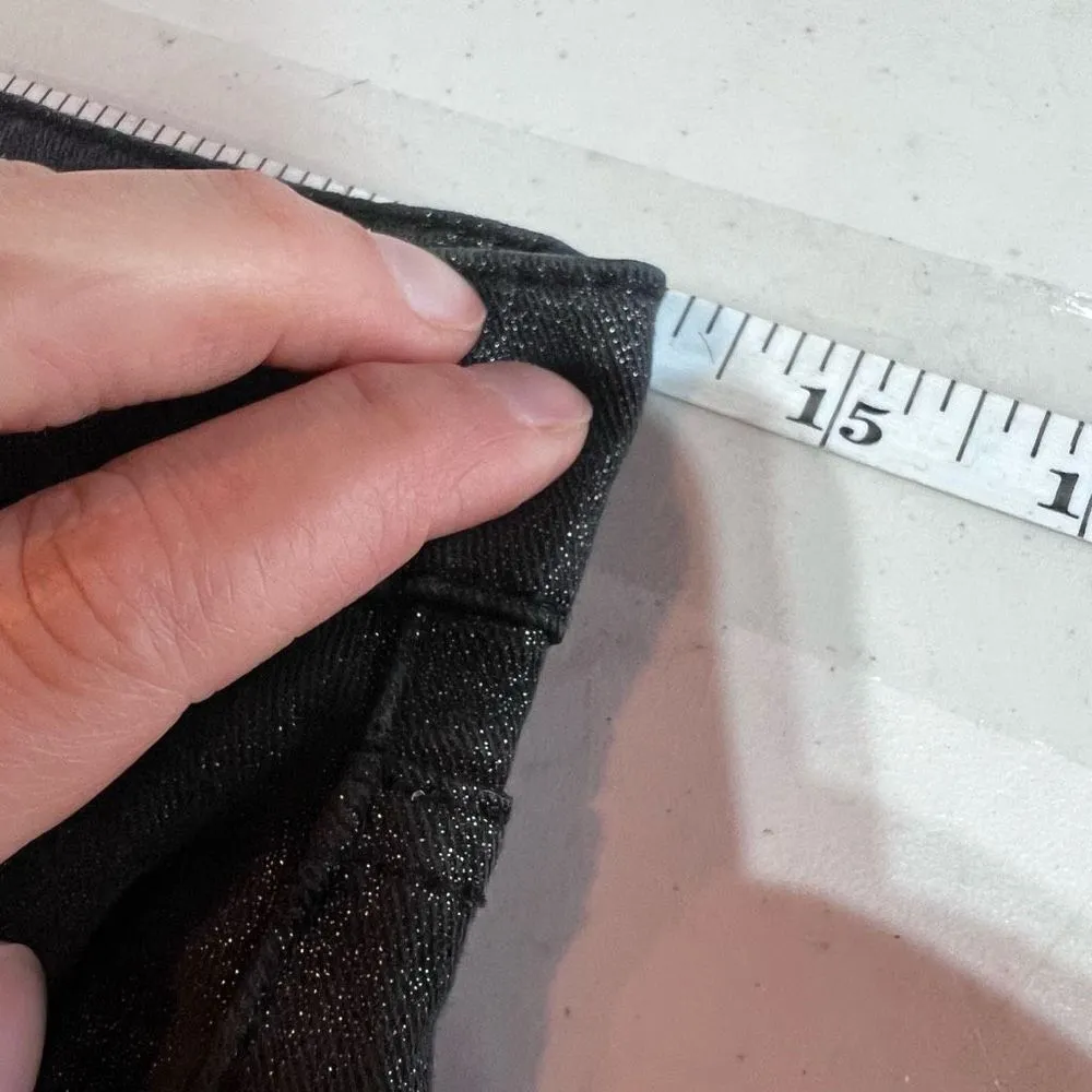 White House Black Market Women's Metallic Gold Foil Skinny‎ Ankle Jeans Size 0 - Image 14