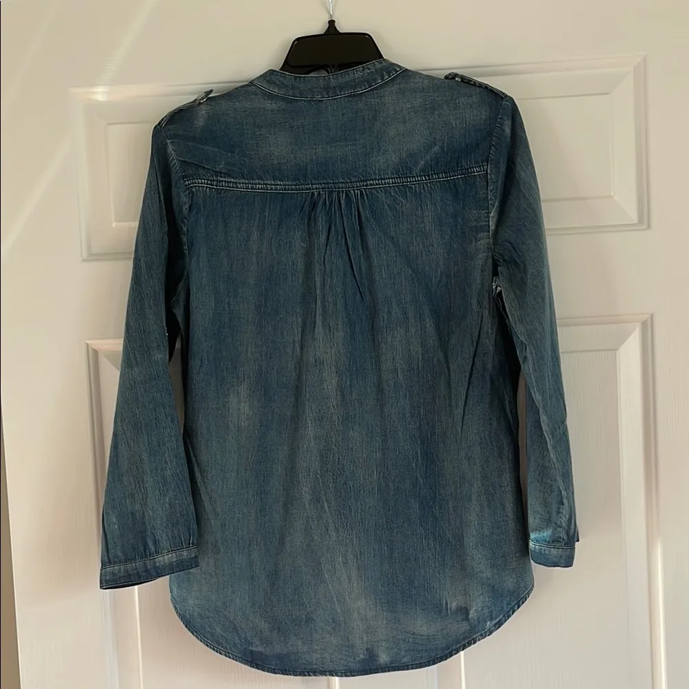 Denim Blue Women's Top Super Cute Size M - Image 10