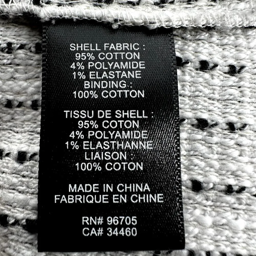 Rebecca Taylor Bouclé Tweed Top Fringe Hem Round Neck Heather Gray 2 - Image 4