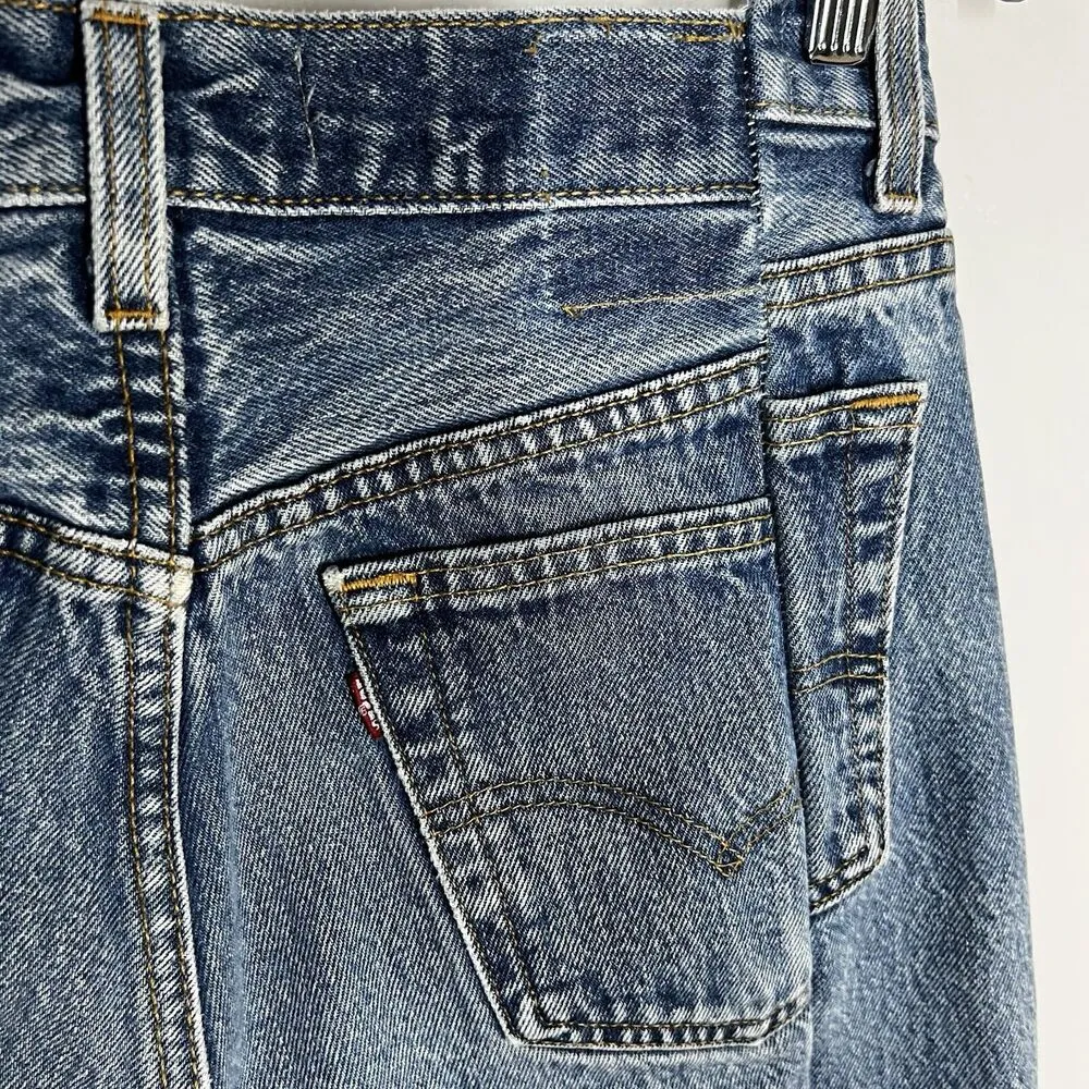 EB Denim Sz 26 OG Reinvented Jeans Reworked Levi's Straight Leg 501 Blue - Image 5