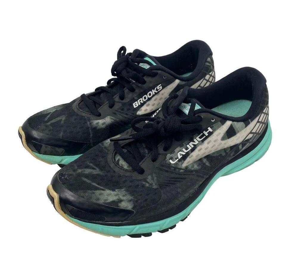 Brooks Launch 2 Sneakers Running Shoes Black Ice Mint Green Athletic Womens 9 - Image 2