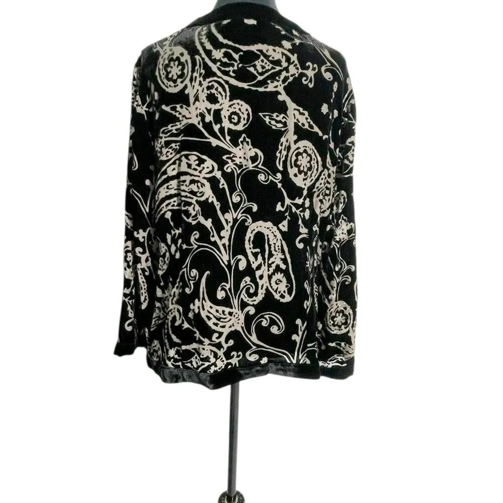 Cocoon House Size L XL Top Blouse Kimono Cardigan Velvet Mixed Media Boho Art - Image 4
