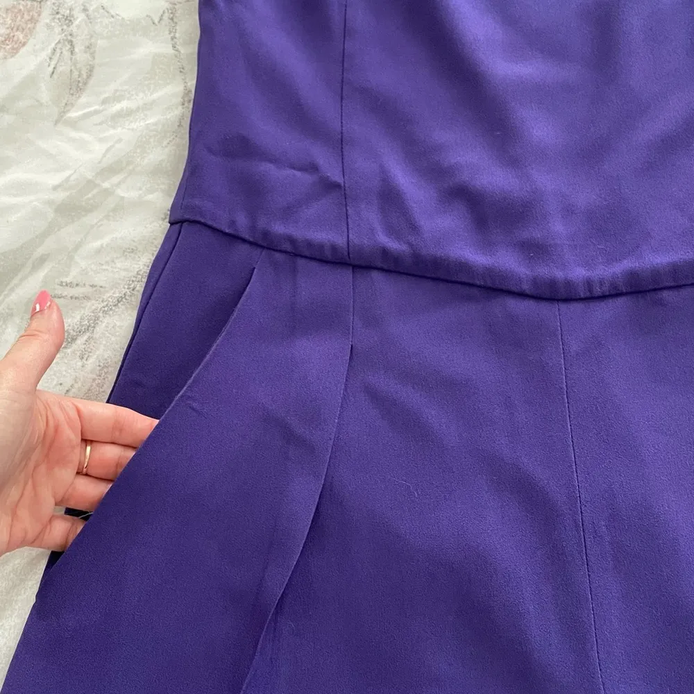 Emporio Armani purple acetate button cuff cap sleeves jumpsuit, size 40 party - Image 10