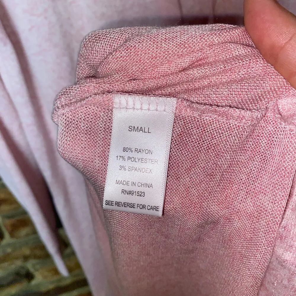 Jaclyn Intimates Pink Burnout Soft Knit Oversized Lounge Hoodie Women's Small - Image 5