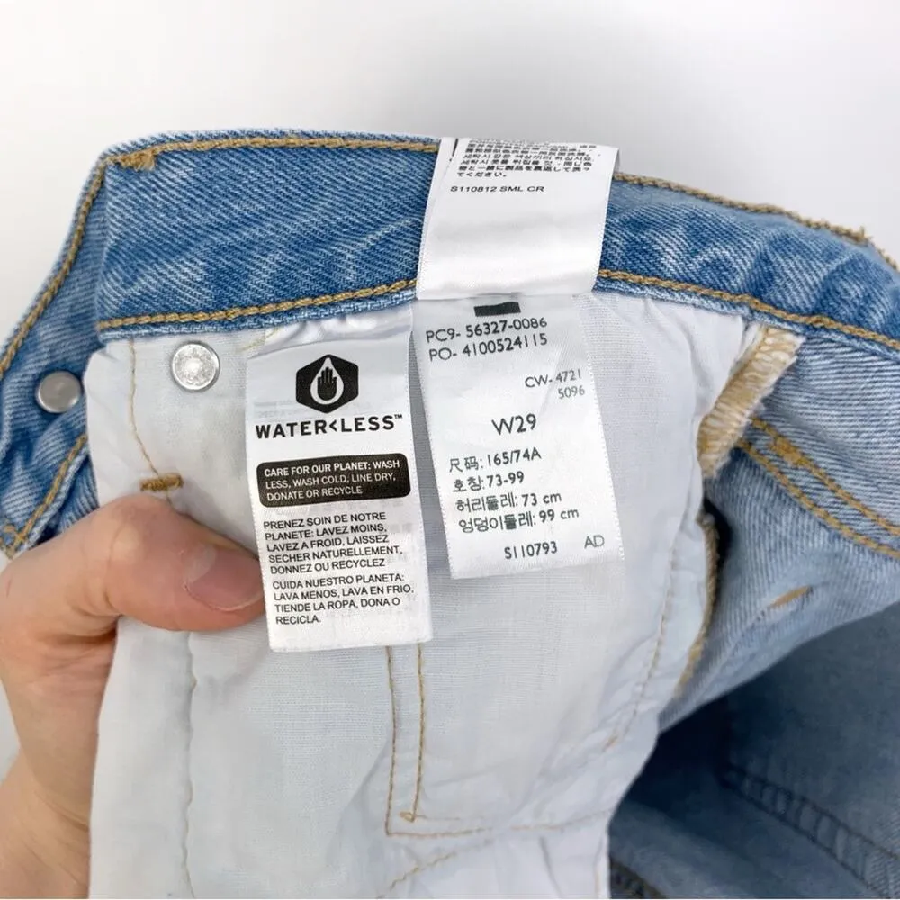 LEVI'S Premium 501 Denim Jean Short Light Wash 29 - Image 9