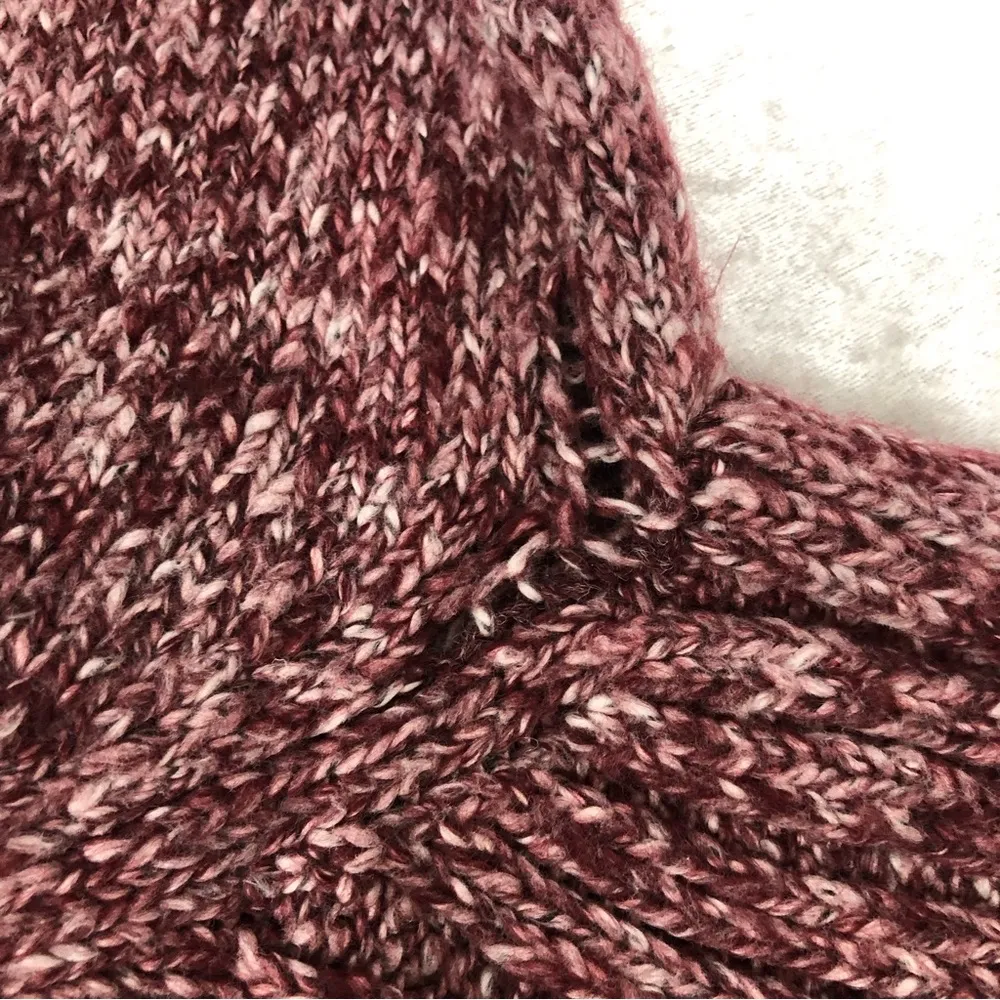 Sonoma pink burgundy White VNeck Collar Cable Knit Long Sleeve Sweater xl - Image 10