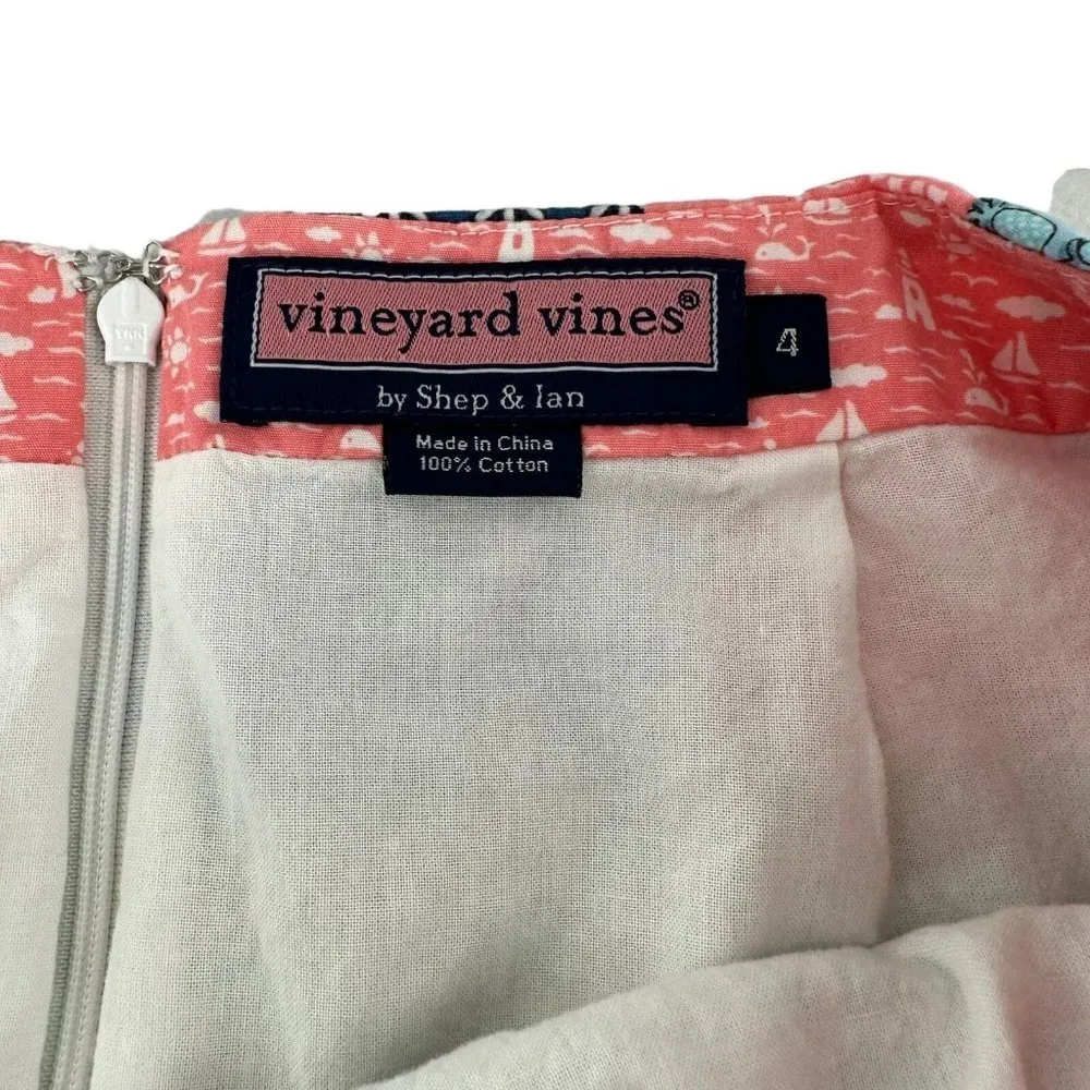 VINEYARD VINES Multi Print Patchwork Cotton Skirt Size 4 - Image 4