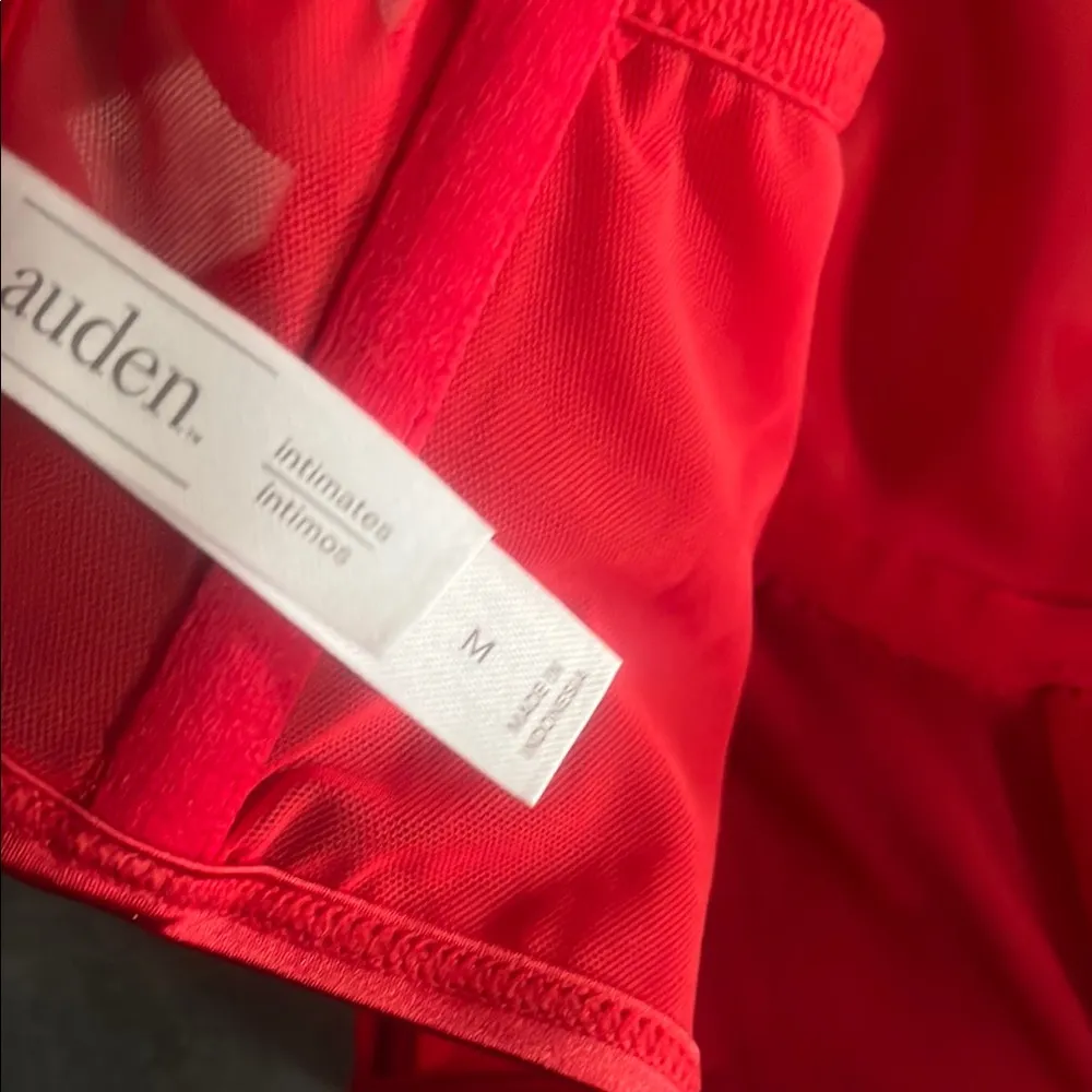 Red Women's Top with Rhinestone Detail Size M - Image 7