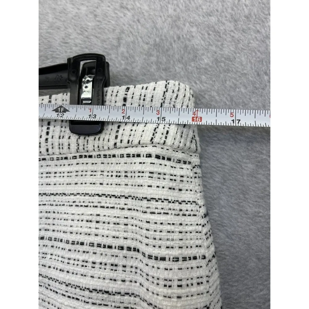 Banana Republic Women's A Line Skirt Size 8 White Black Tweed Cotton Blend Lined - Image 9
