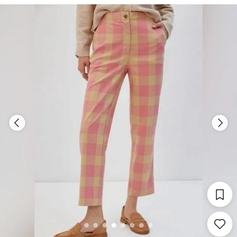 Anthropologie Maeve Plaid Tapered Pull On Pants Pink Tan 10 $128 casual fall - Image 4