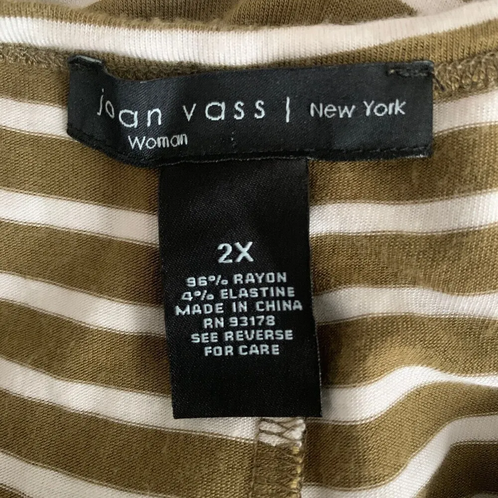 Joan Vass Womens Plus Size 2X Multicolor Stripe Sleeveless Midi Tank Dress - Image 4