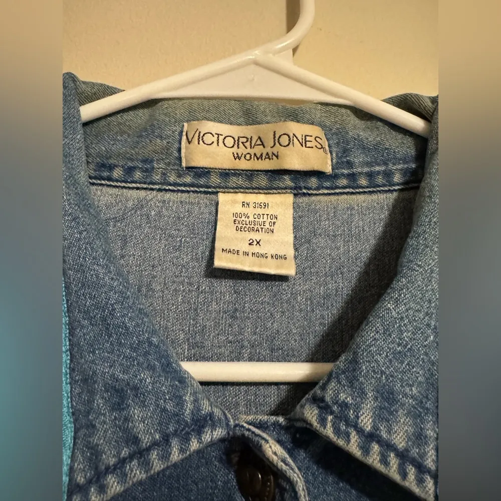 Preloved Victoria Jones Woman Vintage Embroidered Floral Matching Set 1X/2X Blue Size undefined - Image 5