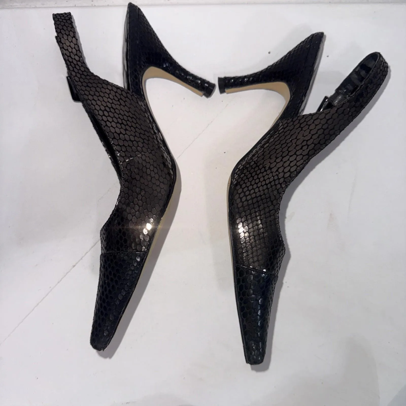 J. RENEE Casual Dress Black Point Heels Slingback Classy Timeless Shoes Size 8.5 - Image 6