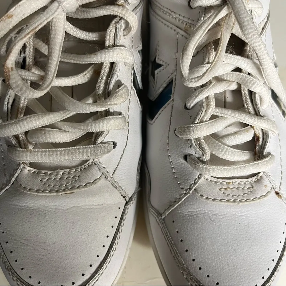 CONVERSE White Sneakers Leather Tennis Cheerleading Shoes Athletic Womens Size 5 - Image 8