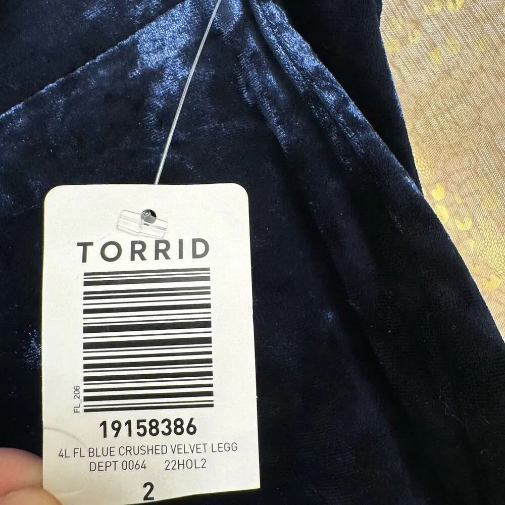 Torrid Navy Blue Crushed Velvet Signature Waist Leggings 2X NWT - Image 4