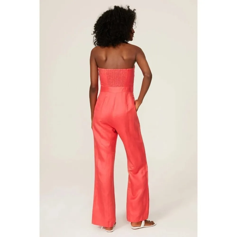 Derek Lam Collective Strapless Jumpsuit Red Womens Size 36 US  0 - Image 3