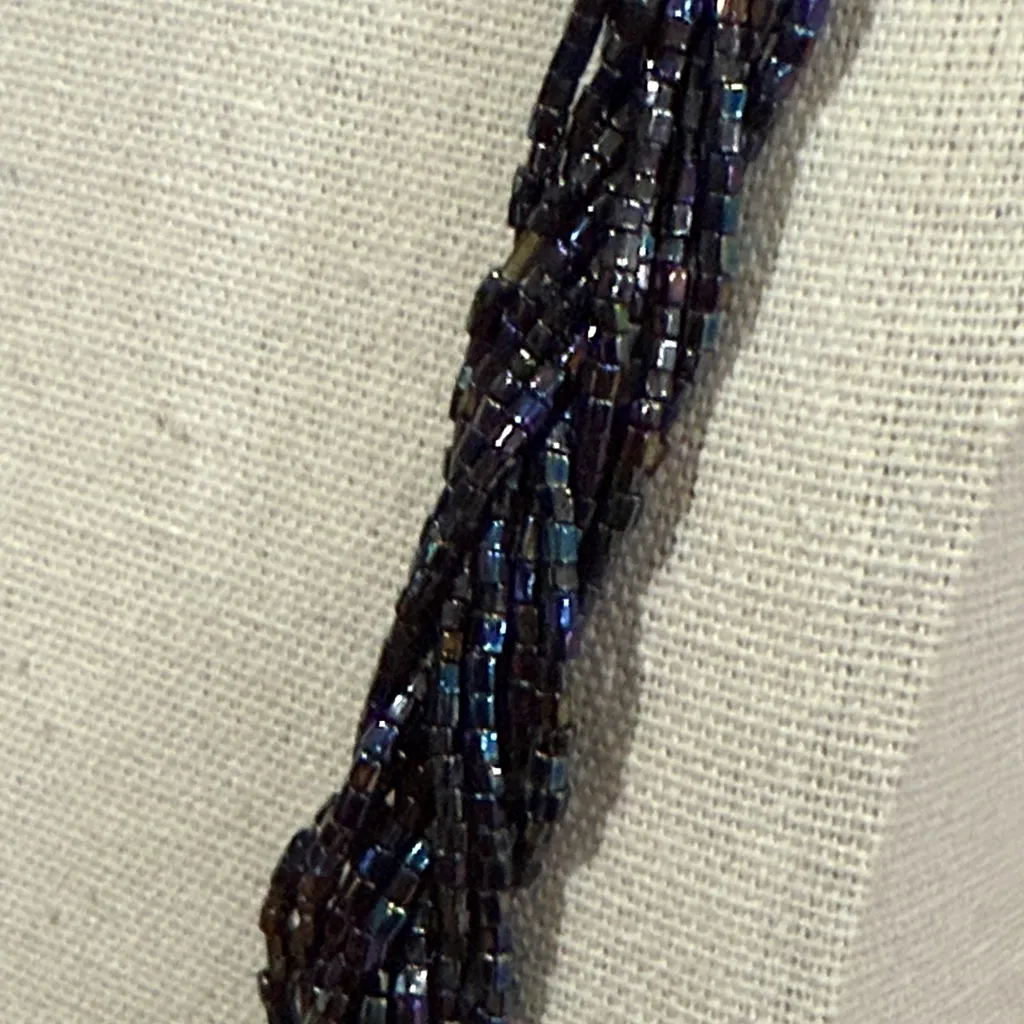 Vintage MCM Boho Tribal Bib Beaded Multi Color Chunky Statement Collar Necklace - Image 3