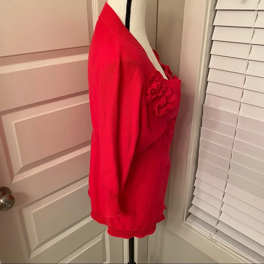 DKNY Jeans|| Pink cardigan cotton sweater with 3/4 sleeve - Image 5